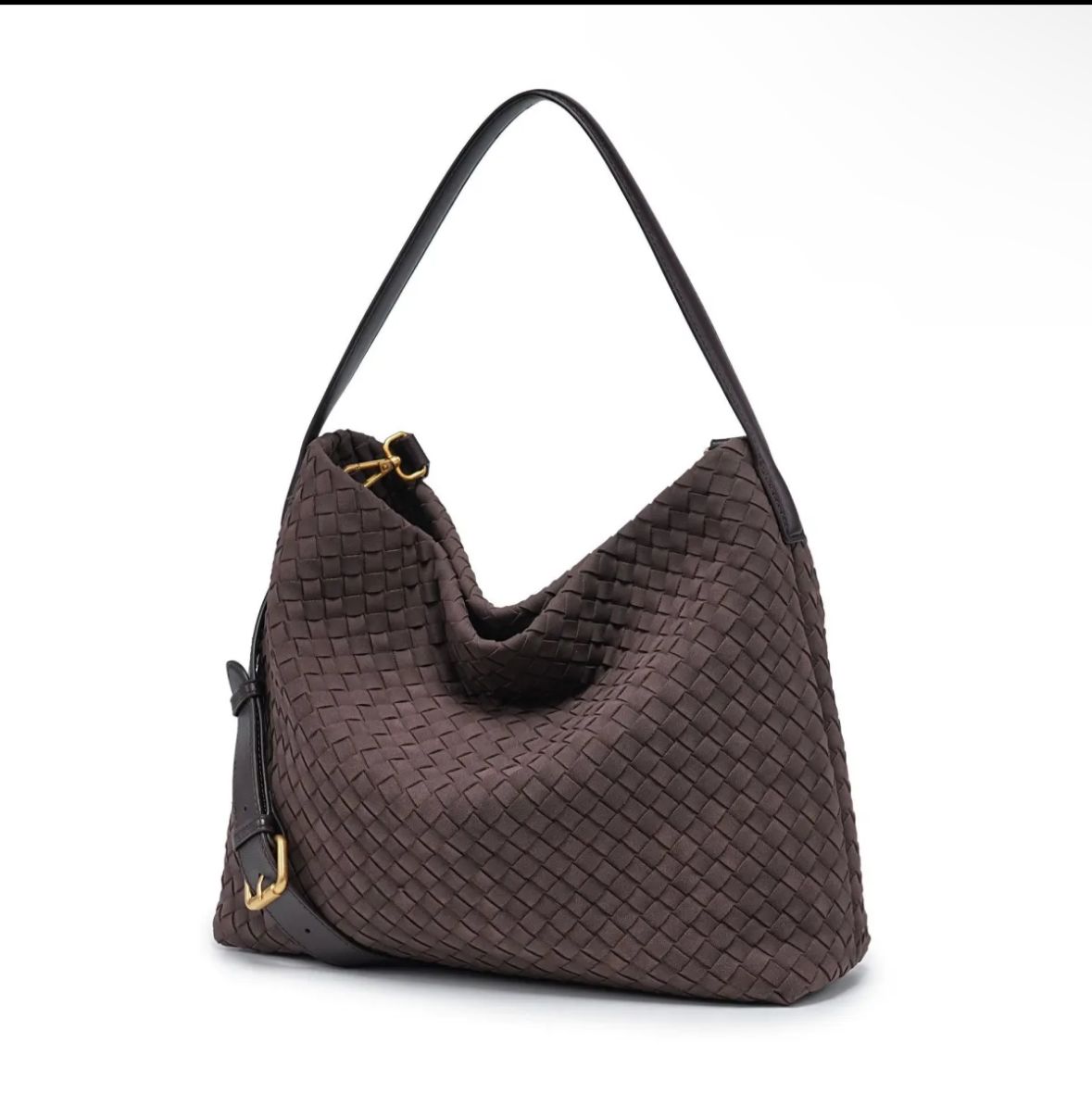 Borsa Tote Intrecciata in Camoscio
