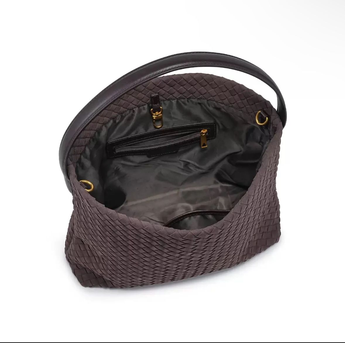 Borsa Tote Intrecciata in Camoscio