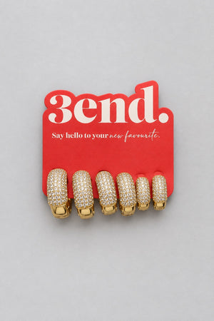 Pavé Gold Hoops Set