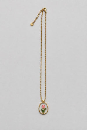 Pink Tulip Necklace