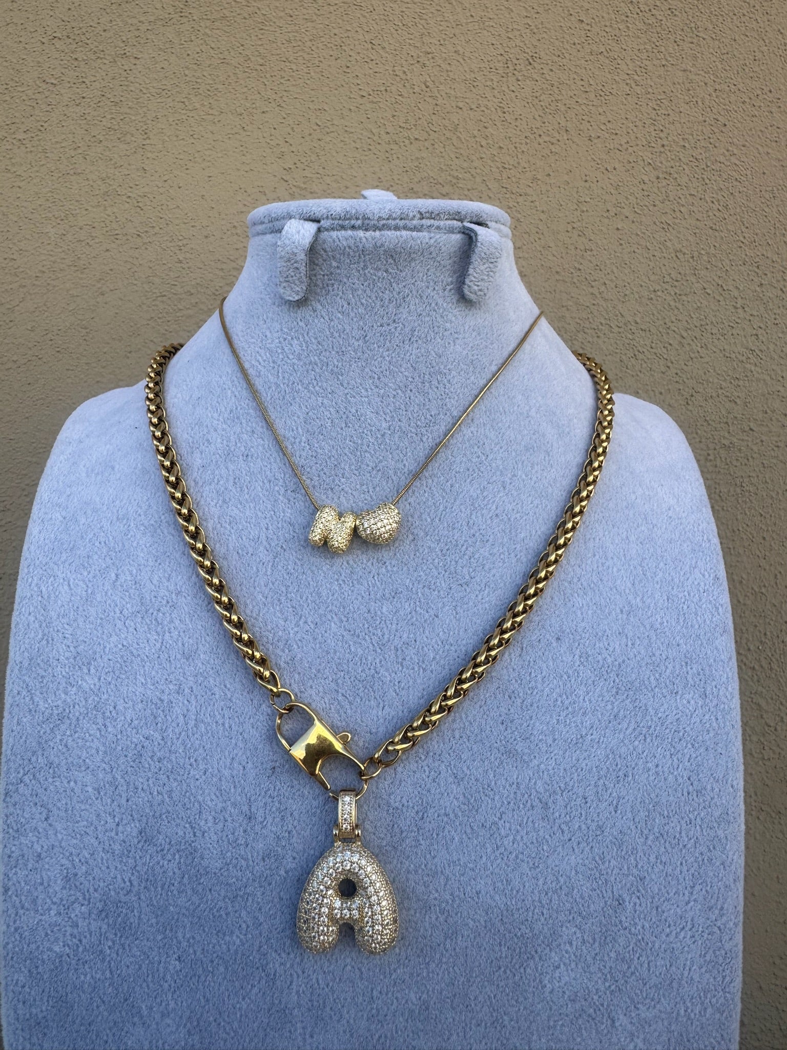 Collana Catena doppia + Lettera Big