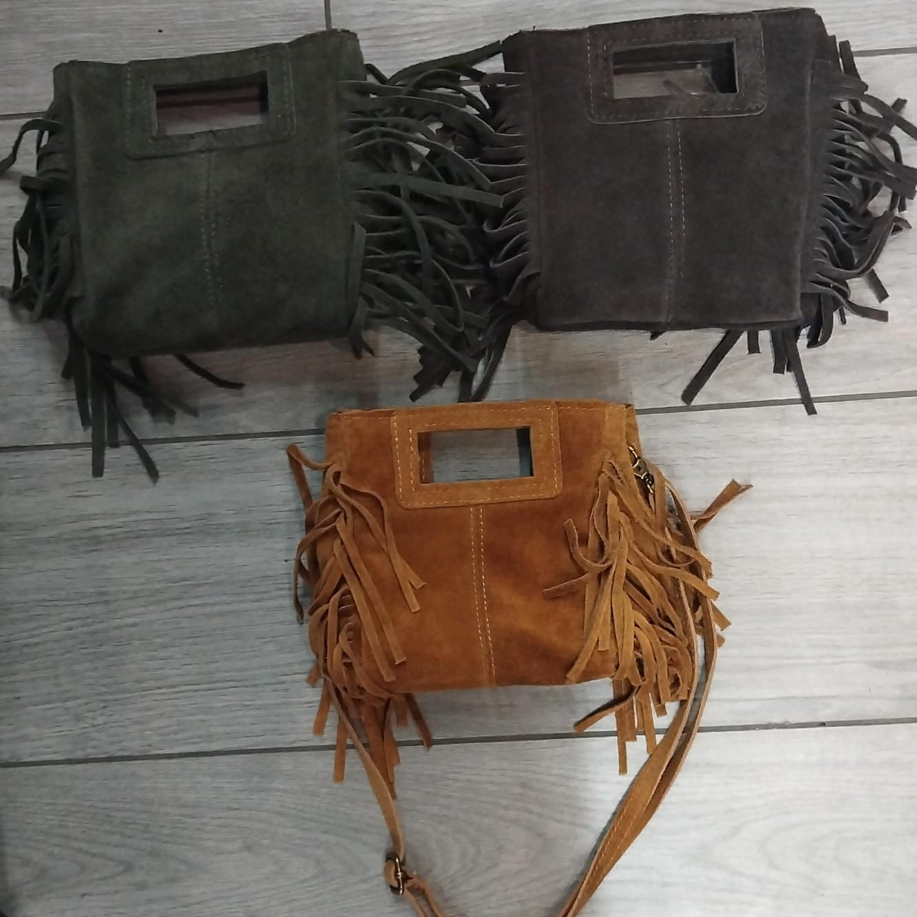 Borsa Frange Camoscio