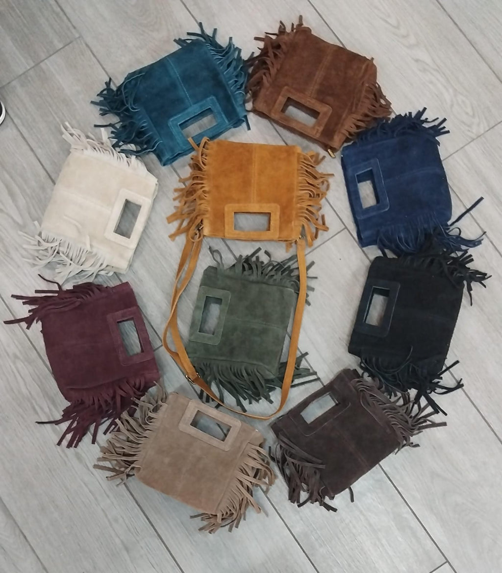 Borsa Frange Camoscio