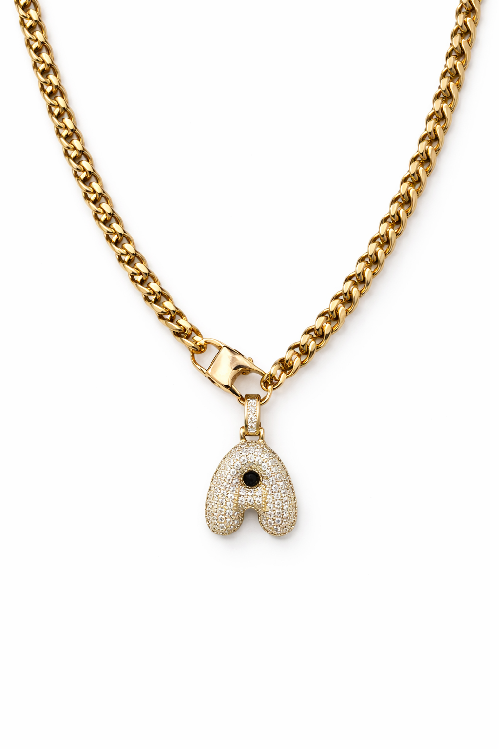 Collana Catena doppia + Lettera Big